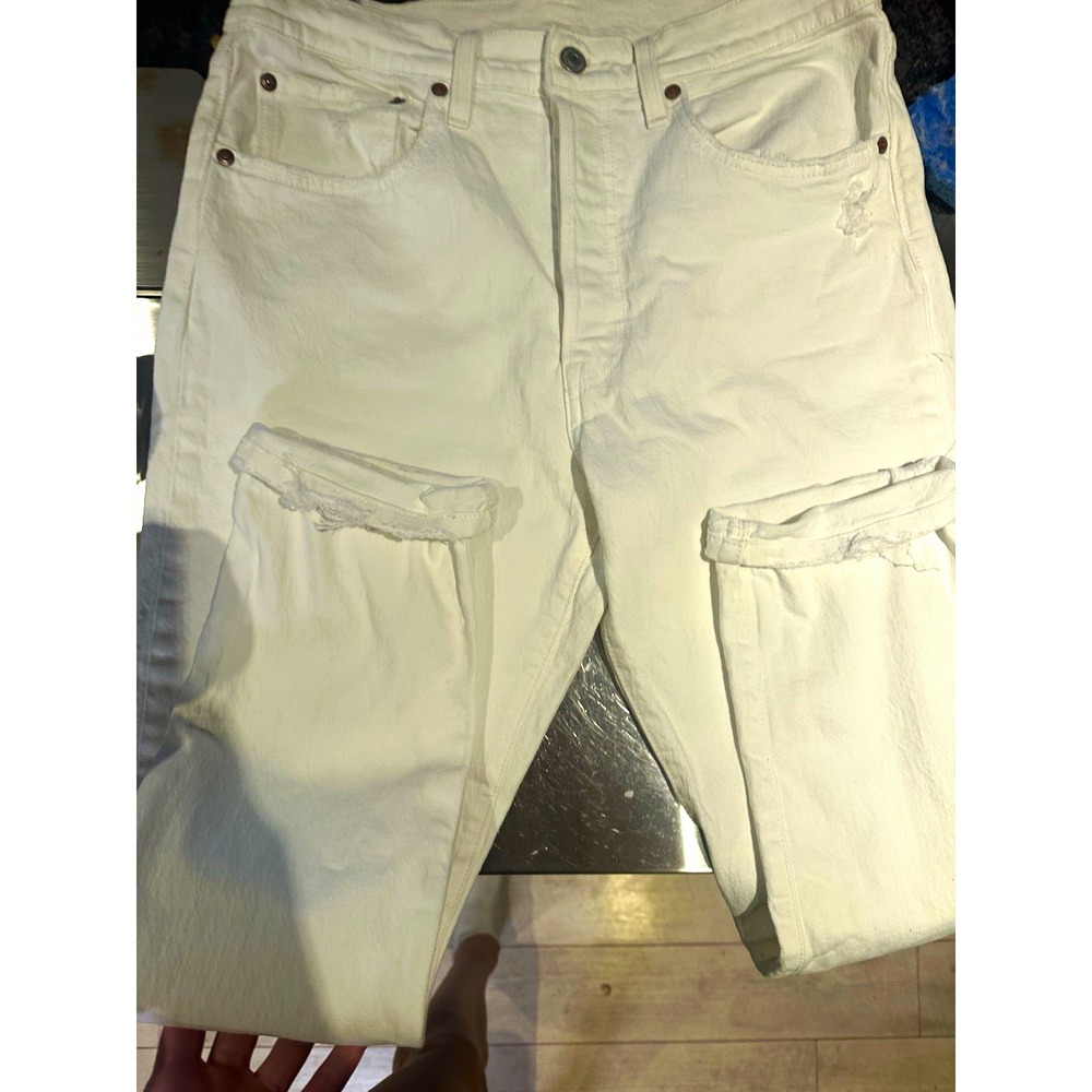 Levi's Premium Men's White Light Wash Denim Jeans Skinny Fit Mid Rise Big E